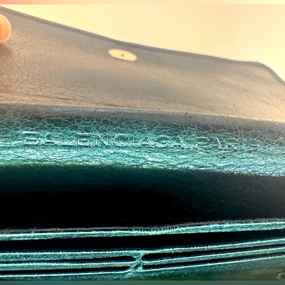 Balenciaga Giant Continental Wallet Black Lambskin Gold Hardware Authentic - Picture 10 of 15